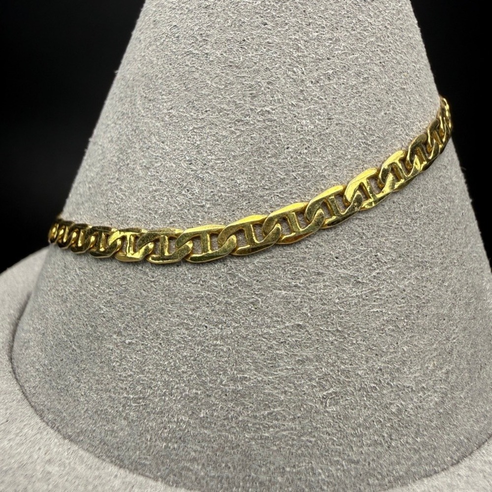 Vintage Mariner Link Chain Bracelet Gold Tone Nautical Classic 7"